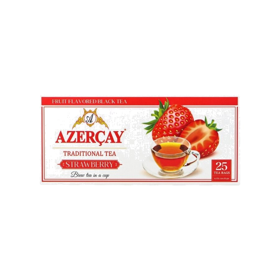 Azercay Truskawka
torebki 25x2g
 — Azercay, tradycyjna azerbejdżańska herbata prosto z Azerbejdżanu, oferta hurtowa YEMEK