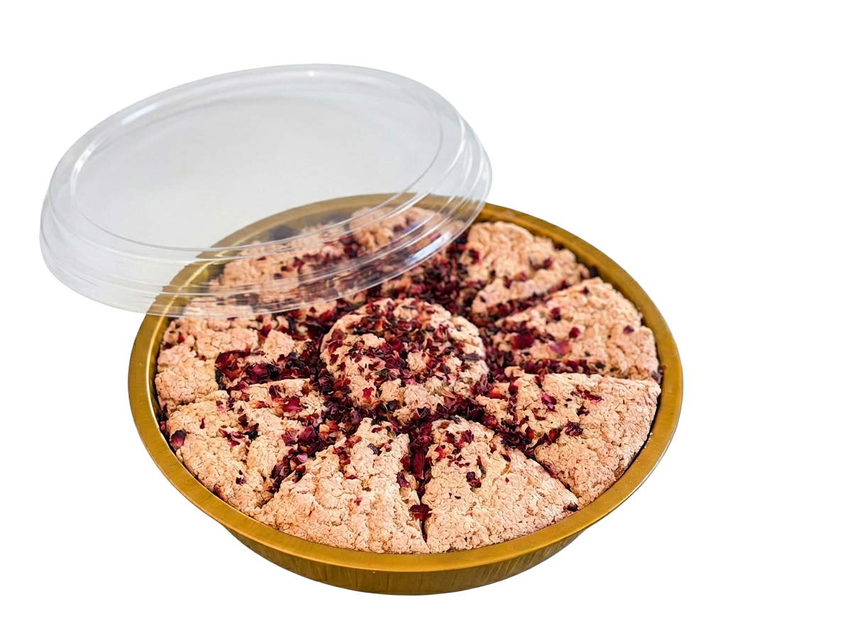 Chałwa sezamowa o smaku granatu z płatkami róży 5kg Oruc Dede