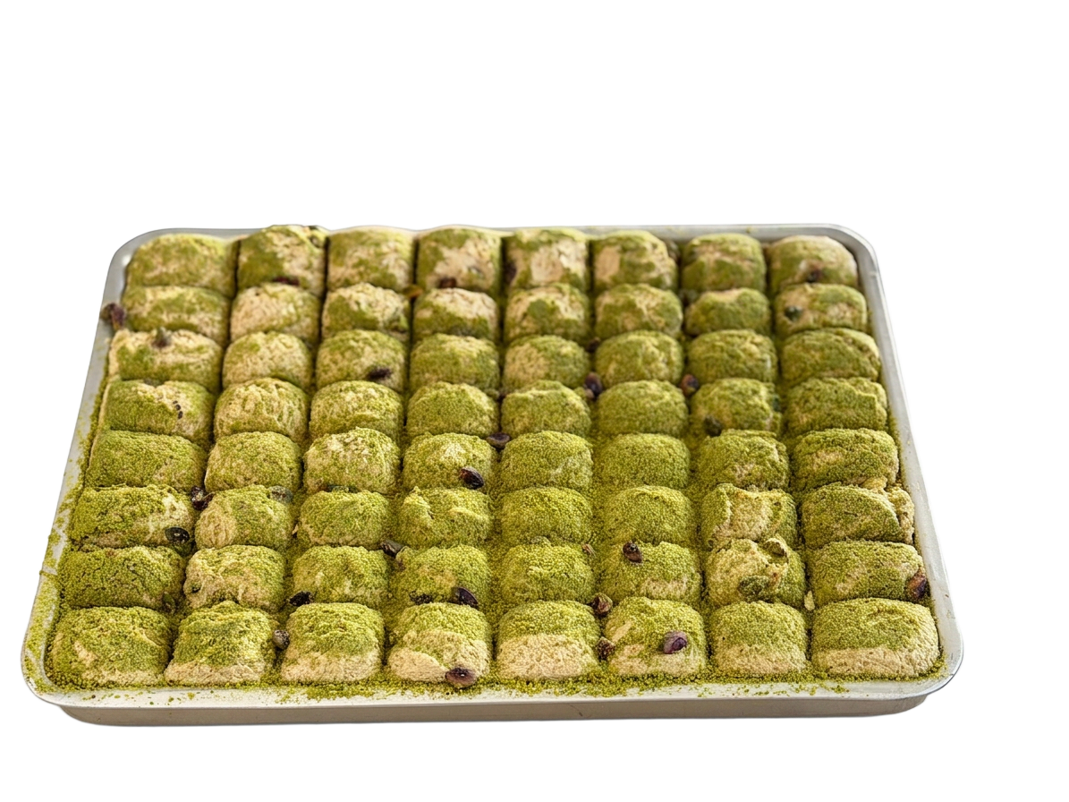 Chałwa sezamowa pistacja krojona jak Baklava – taca 5kg